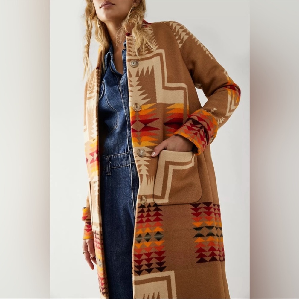 NEW NWT Pendleton Harding Archive Jacquard Blanket Wool Coat Jacket Size XS